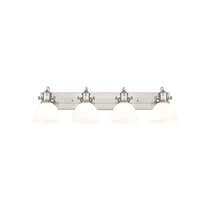 Golden Lighting Hines 4-Light Vanity Light, Pewter/Opal Glass