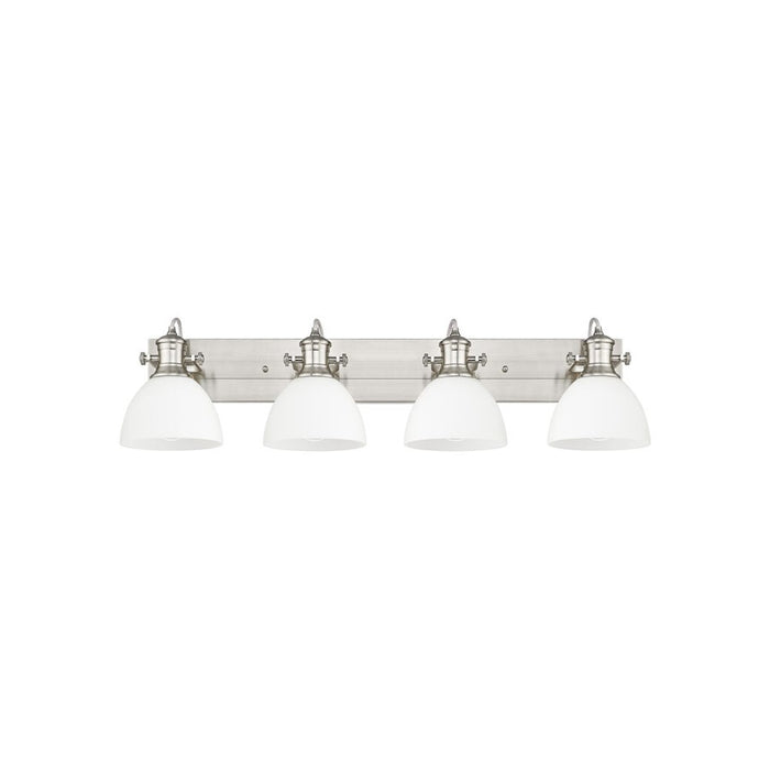 Golden Lighting Hines 4-Light Vanity Light, Pewter/Opal Glass