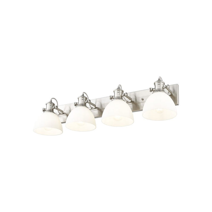 Golden Lighting Hines 4-Light Vanity Light, Pewter/Opal Glass