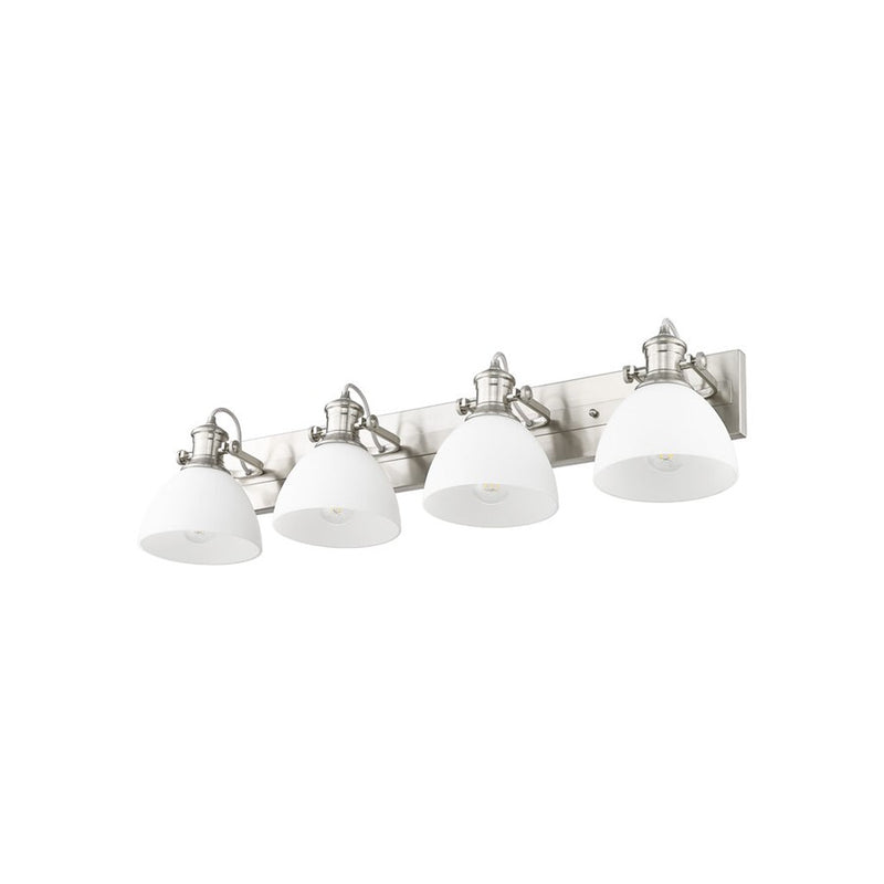 Golden Lighting Hines 4-Light Vanity Light, Pewter/Opal Glass