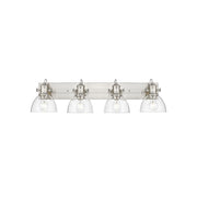 Golden Lighting Hines 4-Light Vanity Light, Pewter/Seeded Glass - 3118-BA4PW-SD
