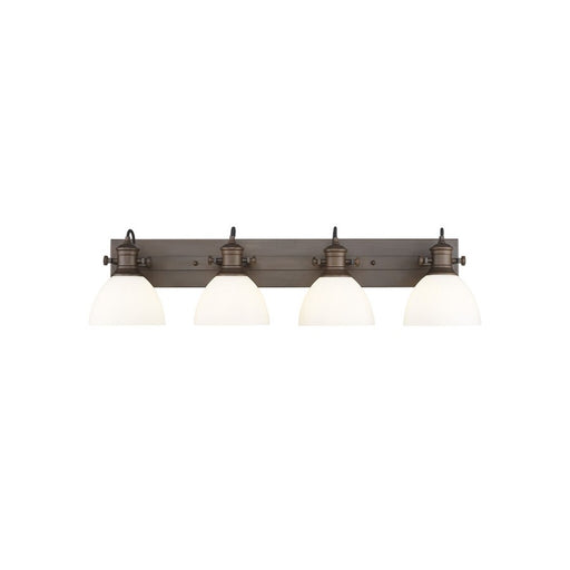 Golden Hines 4-Light Vanity Light, Rubbed Bronze/Opal Glass - 3118-BA4RBZ-OP