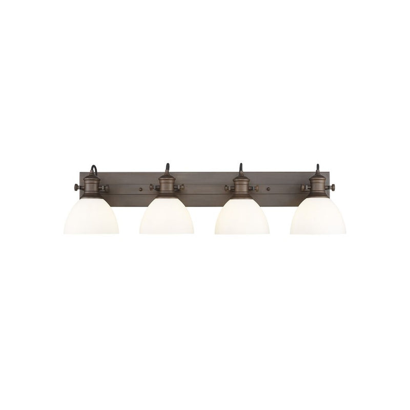 Golden Hines 4-Light Vanity Light, Rubbed Bronze/Opal Glass