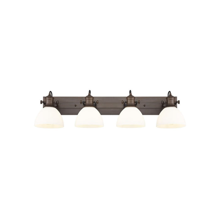 Golden Hines 4-Light Vanity Light, Rubbed Bronze/Opal Glass