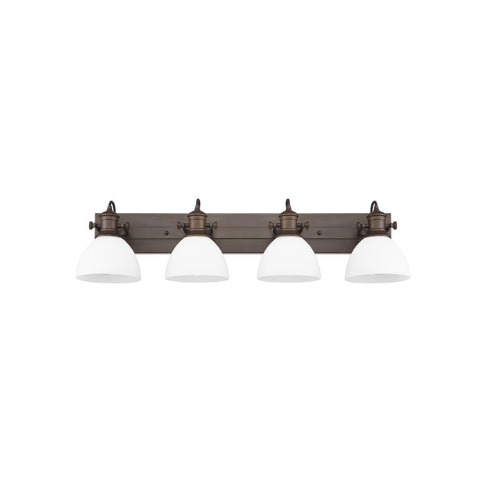Golden Hines 4-Light Vanity Light, Rubbed Bronze/Opal Glass