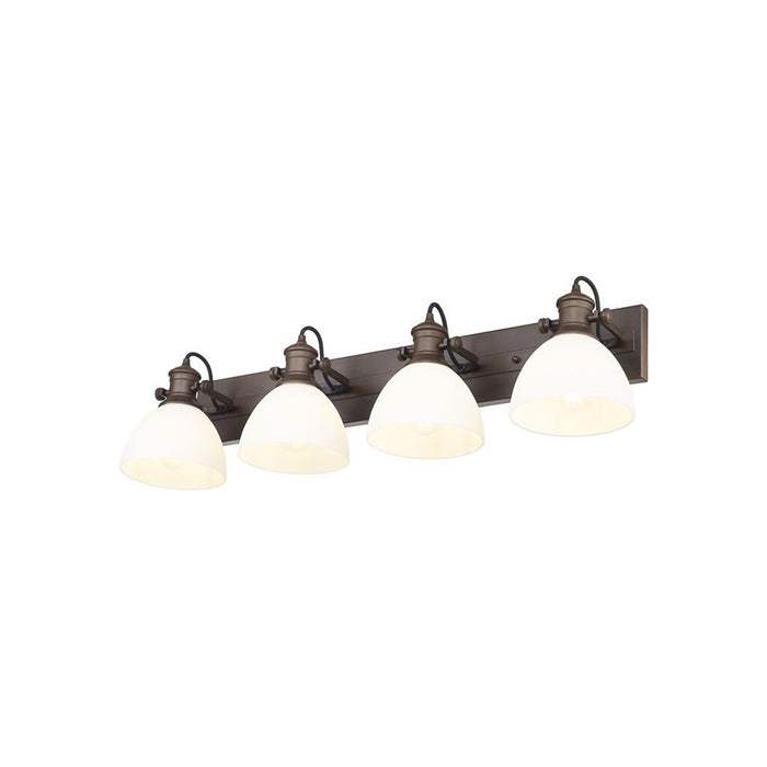 Golden Hines 4-Light Vanity Light, Rubbed Bronze/Opal Glass