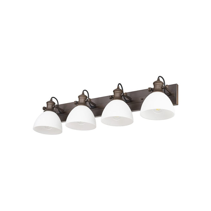 Golden Hines 4-Light Vanity Light, Rubbed Bronze/Opal Glass