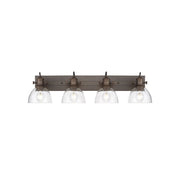 Golden Hines 4-Light Vanity Light, Rubbed Bronze/Seeded Glass - 3118-BA4RBZ-SD
