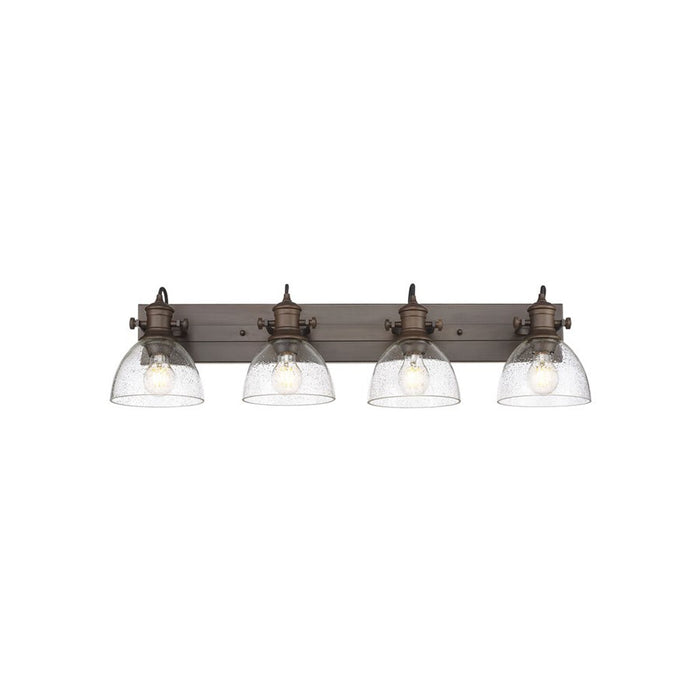 Golden Hines 4-Light Vanity Light, Rubbed Bronze/Seeded Glass