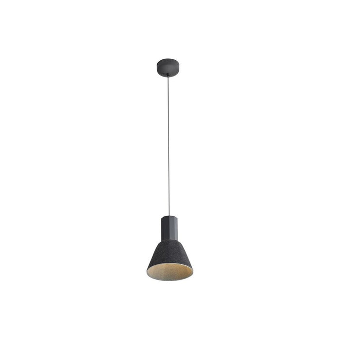 Golden Faroe 8" LED 1 Light Pendant, Flecked Black/Grey