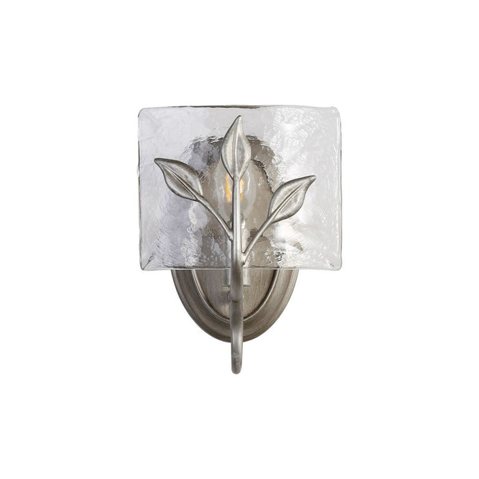 Golden Calla 1-Light Wall Sconce, Peruvian Silver/Water Glass - 3160-1WPS-HWG