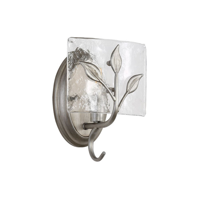 Golden Calla 1-Light Wall Sconce, Peruvian Silver/Water Glass