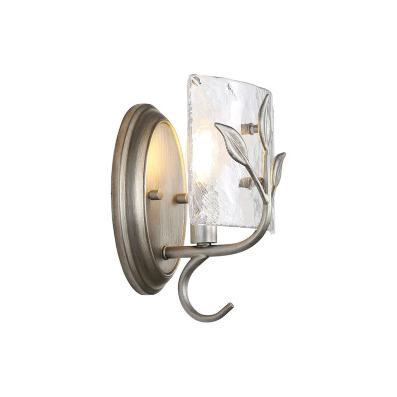 Golden Calla 1-Light Wall Sconce, Peruvian Silver/Water Glass