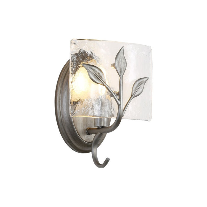 Golden Calla 1-Light Wall Sconce, Peruvian Silver/Water Glass