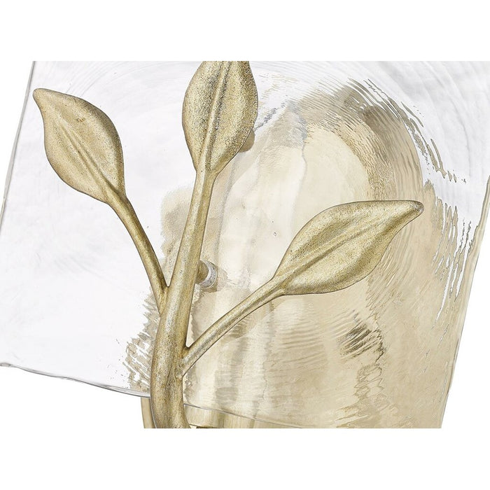Golden Calla 1-Lt Wall Sconce, White Gold/Hammered Water Glass
