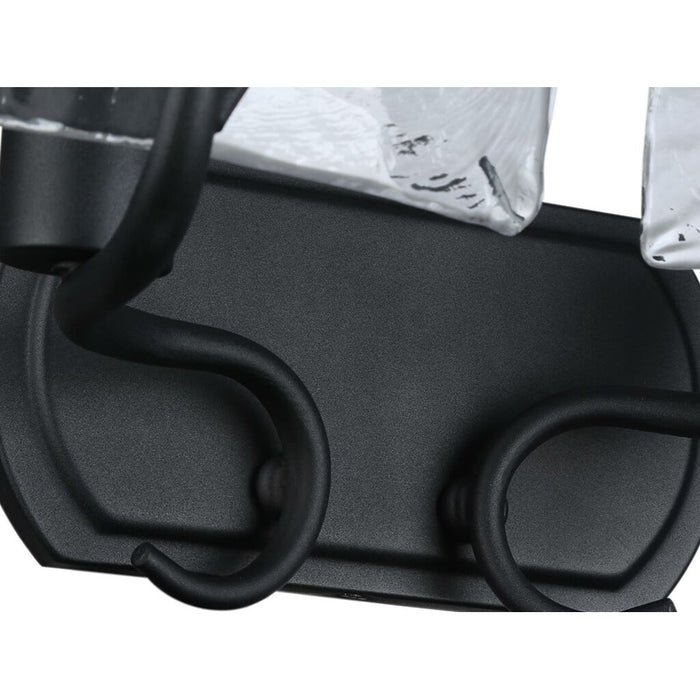 Golden Calla 2-Light Vanity, Natural Black/Hammered Water Glass