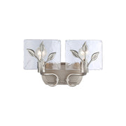 Golden Calla 2-Lt Vanity, Peruvian Silver/Hammered Water Glass - 3160-BA2PS-HWG