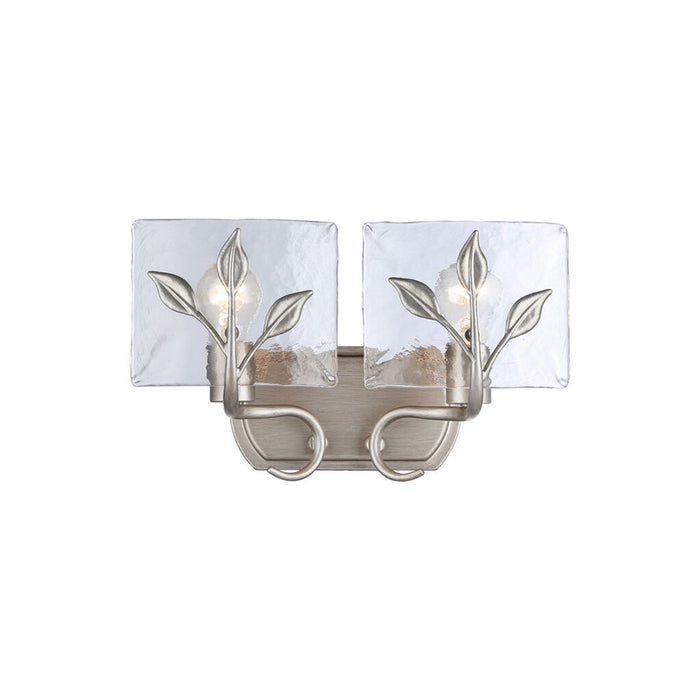 Golden Calla 2-Lt Vanity, Peruvian Silver/Hammered Water Glass - 3160-BA2PS-HWG