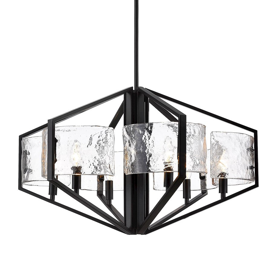 Golden Lighting Varsha 6 Light Chandelier, Matte Black