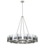Golden Lighting Aenon 36in 10-Light Chandelier | Rustic Pewter and Smoky Water Glass | Dining Room & Foyer | 36 x 36 x 33 in | Model 3164-10 PW-SWG