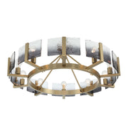 Golden Lighting Aenon 36in 10-Light Semi-Flush Mount | Rustic Brushed Champagne Brass and Smoky Water Glass | Dining Room | Model 3164-10SF BCB-SWG
