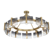 Golden Lighting Aenon 36in 10-Light Semi-Flush Mount | Rustic Brushed Champagne Brass and Smoky Water Glass | Dining Room | Model 3164-10SF BCB-SWG