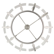 Golden Lighting Aenon 36in 10-Light Semi-Flush Mount | Rustic Pewter and Hammered Water Glass | Foyer & Dining Room | Model 3164-10SF PW-HWG