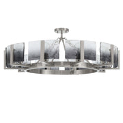 Golden Lighting Aenon 36in 10-Light Semi-Flush Mount | Rustic Pewter and Smoky Water Glass | Dining Room & Foyer | Model 3164-10SF PW-SWG