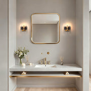 Golden Lighting Aenon 1-Light Wall Sconce | Rustic Brushed Champagne Brass and Smoky Water Glass | Hallway & Bathroom | Model 3164-1W BCB-SWG