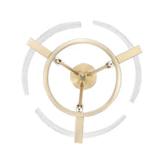 Golden Lighting Aenon 17in 3-Light Chandelier | Rustic Brushed Champagne Brass and Amber Water Glass | Dining Room & Foyer | Model 3164-3 BCB-AWG