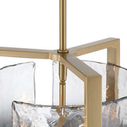 Golden Lighting Aenon 13in 3-Light Pendant | Rustic Brushed Champagne Brass and Smoky Water Glass | Kitchen Island & Dining | Model 3164-3P BCB-SWG