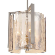 Golden Lighting Aenon 13in 3-Light Pendant | Rustic Pewter and Amber Water Glass | Kitchen Island & Dining Room | Model 3164-3P PW-AWG
