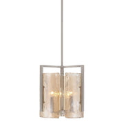 Golden Lighting Aenon 13in 3-Light Pendant | Rustic Pewter and Amber Water Glass | Kitchen Island & Dining Room | Model 3164-3P PW-AWG