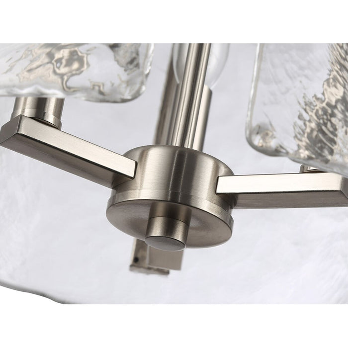 Golden Aenon 3-Light Pendant, Pewter/Hammered Water Glass