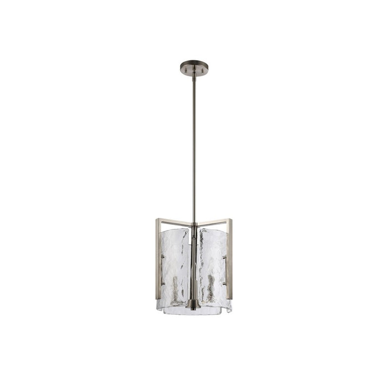 Golden Aenon 3-Light Pendant, Pewter/Hammered Water Glass
