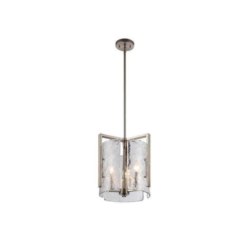 Golden Aenon 3-Light Pendant, Pewter/Hammered Water Glass
