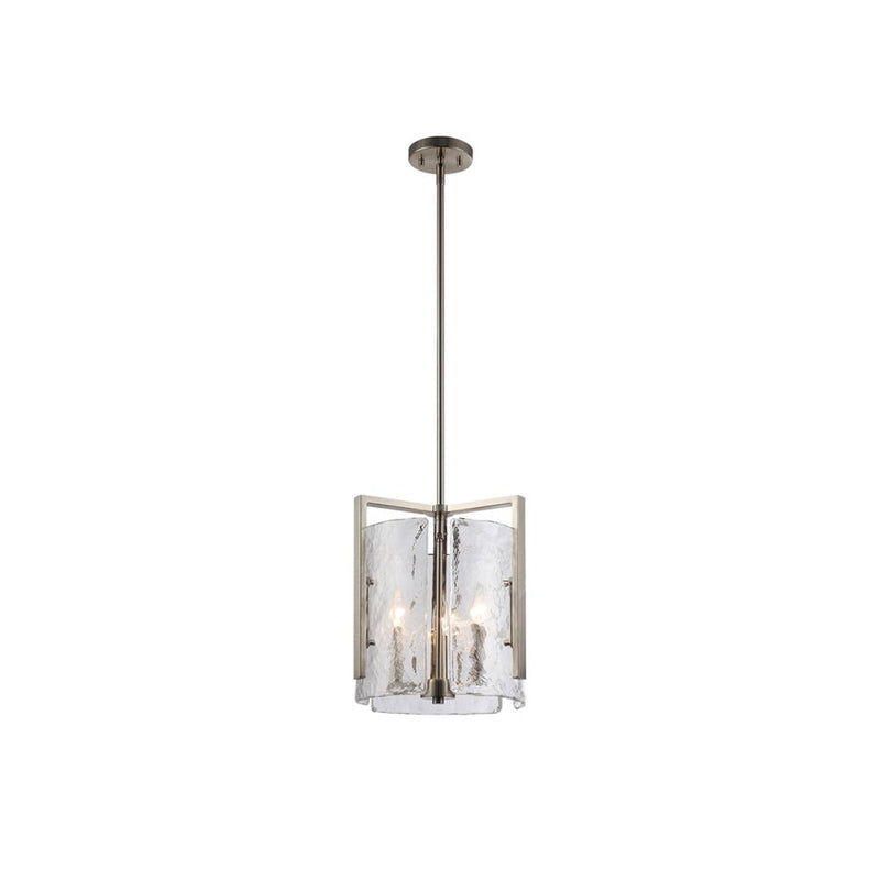 Golden Aenon 3-Light Pendant, Pewter/Hammered Water Glass