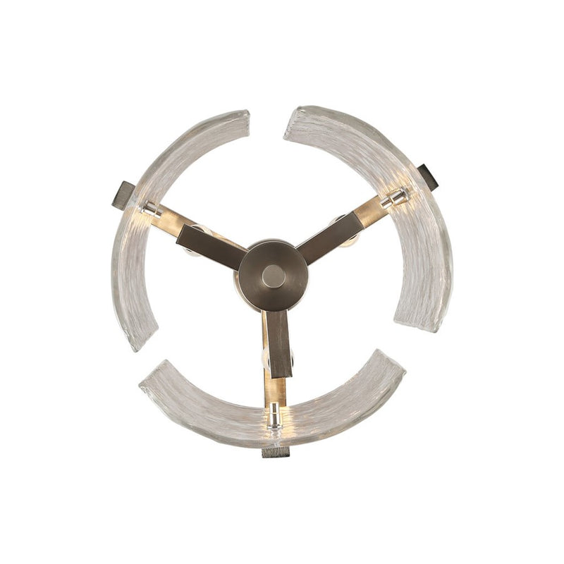 Golden Aenon 3-Light Pendant, Pewter/Hammered Water Glass