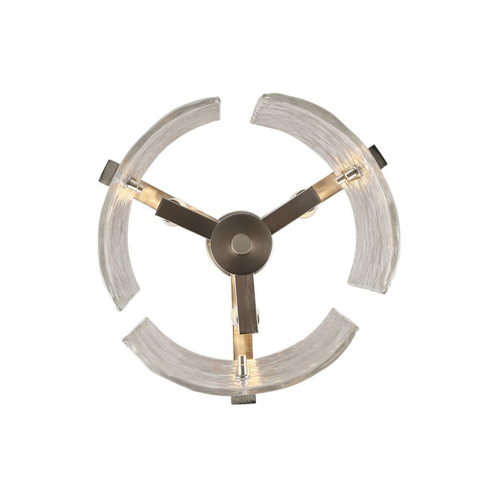 Golden Aenon 3-Light Pendant, Pewter/Hammered Water Glass