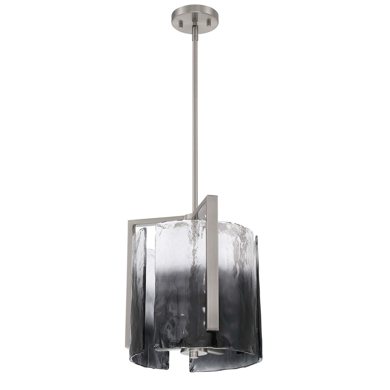 Golden Lighting Aenon 13in 3-Light Pendant | Rustic Pewter and Smoky Water Glass | Kitchen Island & Dining Room | Model 3164-3P PW-SWG