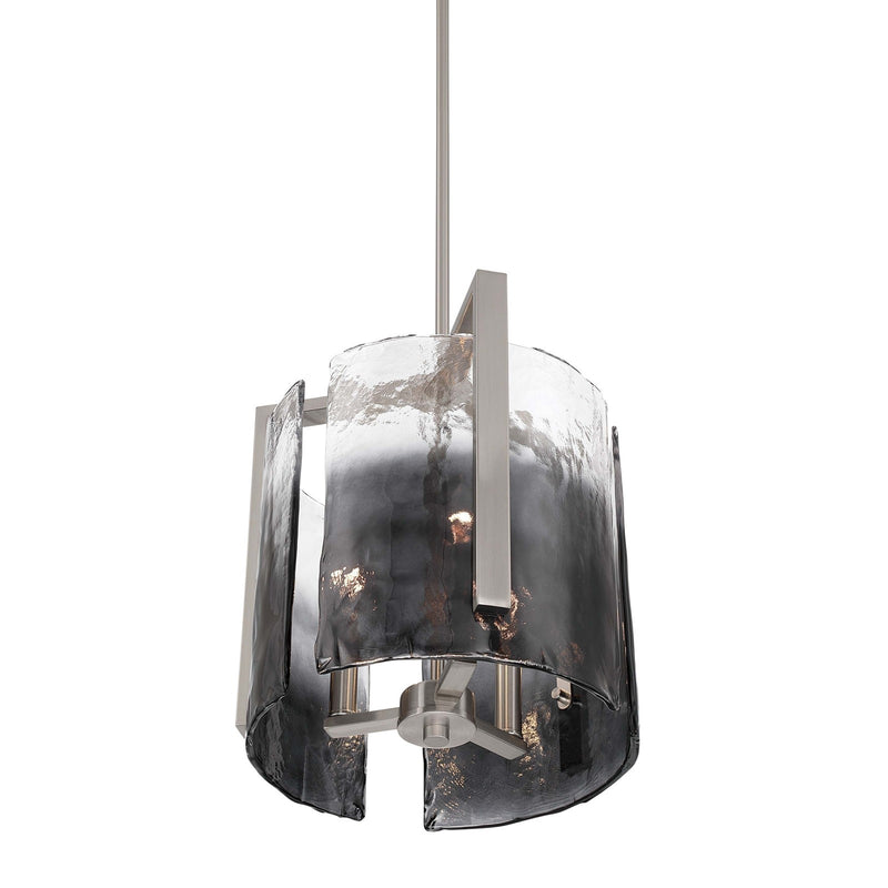 Golden Lighting Aenon 13in 3-Light Pendant | Rustic Pewter and Smoky Water Glass | Kitchen Island & Dining Room | Model 3164-3P PW-SWG