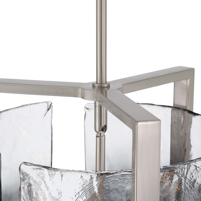 Golden Lighting Aenon 13in 3-Light Pendant | Rustic Pewter and Smoky Water Glass | Kitchen Island & Dining Room | Model 3164-3P PW-SWG