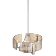 Golden Lighting Aenon 16in 3-Light Chandelier | Rustic Pewter and Amber Water Glass | Dining Room & Foyer | Model 3164-3 PW-AWG