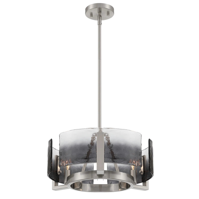 Golden Lighting Aenon 16in 3-Light Chandelier | Rustic Pewter and Smoky Water Glass | Dining Room & Foyer | Model 3164-3 PW-SWG