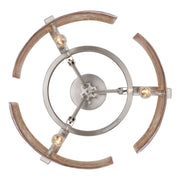 Golden Lighting Aenon 16.5in 3-Light Semi-Flush Mount | Rustic Pewter and Amber Water Glass | Entryway & Kitchen | Model 3164-3SF PW-AWG