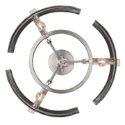 Golden Lighting Aenon 16in 3-Light Semi-Flush Mount | Rustic Pewter and Smoky Water Glass | Entryway & Foyer | Model 3164-3SF PW-SWG