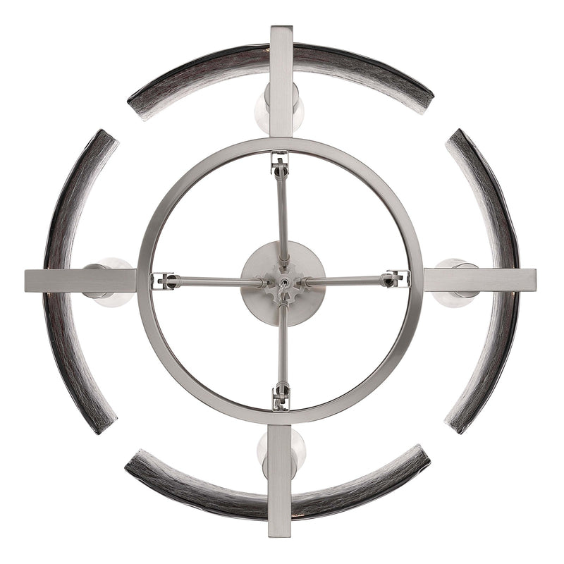 Golden Lighting Aenon 22in 4-Light Semi-Flush Mount | Rustic Pewter and Smoky Water Glass | Dining Room & Foyer | Model 3164-4SF PW-SWG