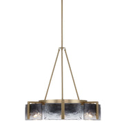 Golden Lighting Aenon 28in 6-Light Chandelier | Rustic Brushed Champagne Brass and Smoky Water Glass | Dining Room & Foyer | Model 3164-6 BCB-SWG