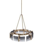 Golden Lighting Aenon 28in 6-Light Chandelier | Rustic Brushed Champagne Brass and Smoky Water Glass | Dining Room & Foyer | Model 3164-6 BCB-SWG
