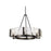 Golden Aenon 6-Lt Chandelier, Matte Black/Hammered Water Glass - 3164-6BLK-HWG